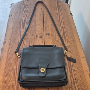 Coach Station Black Leather Handbag